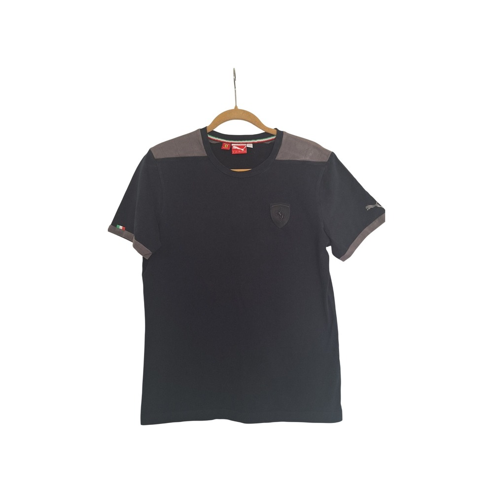 Puma Scuderia Ferrari Black Grey Racing T-Shirt 567072 Womensā Medium